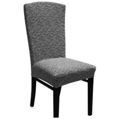 Чехол на стул Жаккард без оборки серый Venera