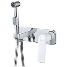 Смеситель с душевой лейкой встраиваемый Lemark Allegro LM5919CW белый/хром