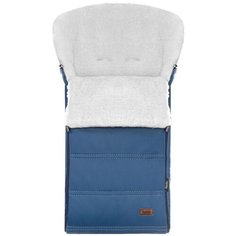 Конверт-мешок Nuovita Alpino Lux Bianco меховой 85 см blu scuro