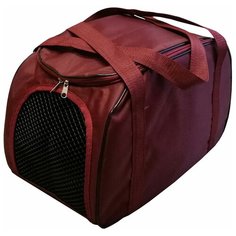 Сумка-переноска для кошек и собак Теремок ДО-1 22х27х44 см бордовый