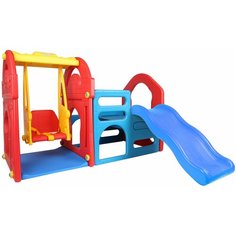 Детский игровой комплекс Haenim Toy HN-708 для дома и улицы: детская горка-волна, детские качели, лаз (производитель Южная Корея)