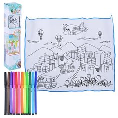 Коврик-раскраска Oubaoloon "Учимся рисовать", в коробке (552)