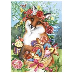 Раскраска на картоне А3 в конверте Лиса со сладостями (16 цветов) Рыжий кот