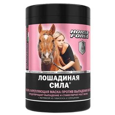 Лошадиная Сила Ультра укрепляющая маска против выпадения волос с вытяжкой из гибискуса и серицином, 1000 мл