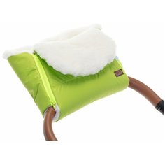 Nuovita Муфта меховая для коляски Vichingo Bianco verde chiaro/салатовый