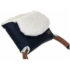 Nuovita Муфта меховая для коляски Vichingo Bianco blu scuro/темно-синий