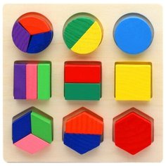 D0385-1 Щепочка Головоломка фигуры 3*3 дроби и целое до 1/3