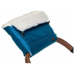 Nuovita Муфта меховая для коляски Alpino Bianco turchese/бирюзовый