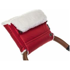 Nuovita Муфта меховая для коляски Alpino Bianco rosso/красный