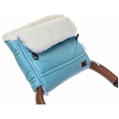 Nuovita Муфта меховая для коляски Alpino Bianco blu/голубой