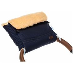 Nuovita Муфта меховая для коляски Alpino Pesco blu scuro/темно-синий