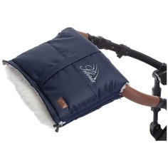 Nuovita Муфта меховая для коляски Siberia Bianco blu scuro/темно-синий