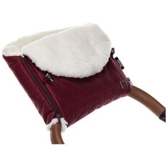 Nuovita Муфта меховая для коляски Polare Bianco бордовый