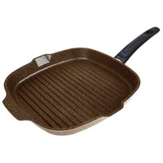 Сковорода-гриль Kukmara Мраморная 281а, 28x28 см, съемная ручка, кофейный мрамор