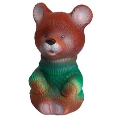 Игрушка для ванной ОГОНЁК Медвежонок Медвежка (С-604) коричневый/зеленый