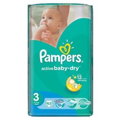 Pampers подгузники Active Baby-Dry 3 (4-9 кг), 62 шт.