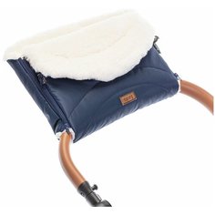 Nuovita Муфта меховая для коляски Tundra Bianco blu scuro/темно-синий