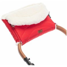 Nuovita Муфта меховая для коляски Tundra Bianco rosso/красный