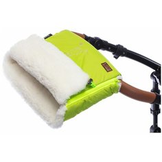 Nuovita Муфта меховая для коляски Islanda Bianco verde chiaro/салатовый
