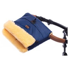 Nuovita Муфта меховая для коляски Alaska Pesco blu scuro/темно-синий