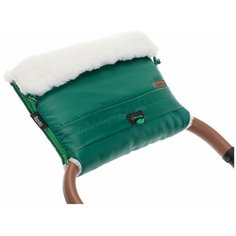 Nuovita Муфта меховая для коляски Alaska Bianco smeraldo/изумрудный
