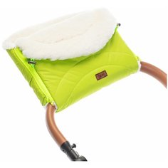 Nuovita Муфта меховая для коляски Tundra Bianco verde chiaro/салатовый