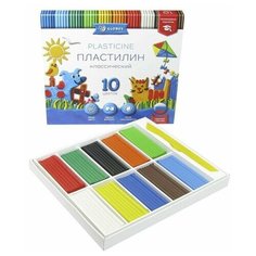 Пластилин GLOBUS 10 цветов серия "Классический" (200 грамм) Глобус