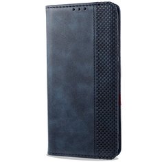 Винтажный чехол портмоне подставка на силиконовой основе с отсеком для карт для Xiaomi Poco M3 синий 100gadgets