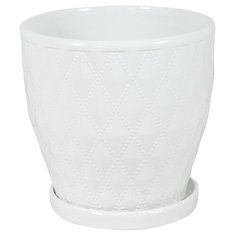 Кашпо для цветов "Ромбы" 20*20 см, цвет белый Rettal