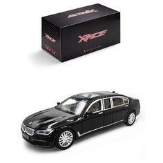 Детская инерционная машинка Serinity Toys с открывающимися дверями, модель BMW 7 со звуком и светом, черный