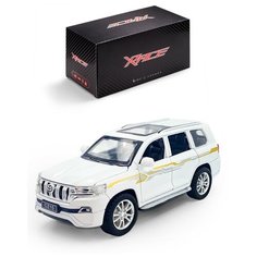 Детская инерционная металлическая машинка Serinity Toys, модель Toyota Prado, с открывающимися дверями, со светом и звуком, белый