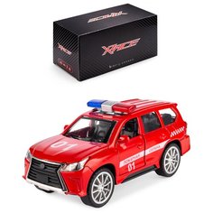 Машинка детская металлическая инерционная Serinity Toys, со светом и звуком, пожарная охрана