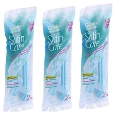 GILLETTE Одноразовые станки Satin Care в пак.(2 шт) (3 уп в наборе)