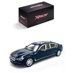 Детская инерционная машинка Serinity Toys с открывающимися дверями, модель BMW 7 со звуком и светом, синий