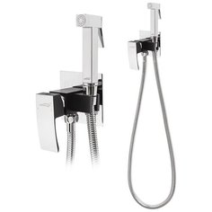 Смеситель встраиваемый с гигиеническим душем Hansberge CUBITO H3077BC Black/Chrome