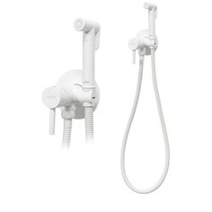 Смеситель встраиваемый с гигиеническим душем Hansberge NORDIC H3099WW White