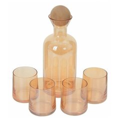 Набор питьевой из 5-ти предм.: графин 1300 мл и 4 стакана 250 мл, L10 W10 H24 см KSM-758332 Remeco Collection