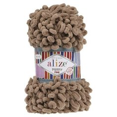 Пряжа Alize Puffy Fine (Пуффи Файн) 329 молочно-коричневый 100% микрополиэстер 100г 14м 5шт