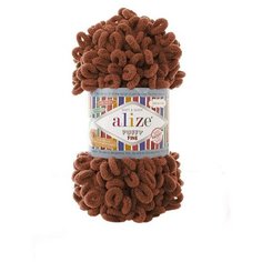 Пряжа Alize Puffy Fine (Пуффи Файн) 90 терракот 100% микрополиэстер 100г 14м 5шт