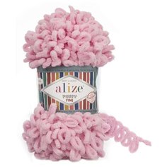 Пряжа Alize Puffy Fine (Пуффи Файн) 638 розовый 100% микрополиэстер 100г 14м 5шт