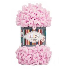 Пряжа Alize Puffy Fine (Пуффи Файн) 194 светло-розовый 100% микрополиэстер 100г 14м 5шт