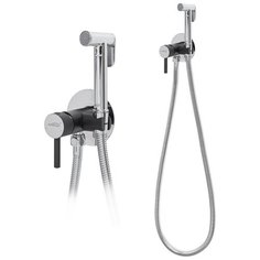 Смеситель встраиваемый с гигиеническим душем Hansberge NORDIC H3099BC Black/Chrome