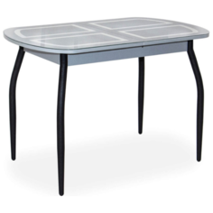 Стол обеденный со стеклом Портофино мини серый 90х60 Кубика
