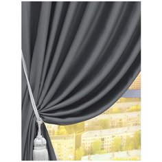 Портьеры Amore Mio RR 6668 на ленте 270 см, 1 шт. серый