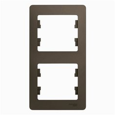 Рамка 2п Schneider ElectricGSL000806 GLOSSA, коричневый