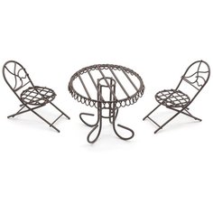 SCB271031 Металлическая мини мебель коричневая (стол и два стула), стол 7,5*6,5 см, стул 5,5*3,5*7 см, ScrapBerrys Astra & Craft