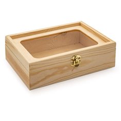 LYE015975 Шкатулка деревянная с окном (сосна/фанера из тополя/пластик), 17*12*5см Astra & Craft