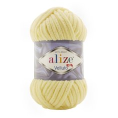 Пряжа для вязания Ализе Velluto (100% микрополиэстер) 5х100г/68м цв.013 св.лимон Alize