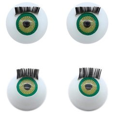 Глаза с ресничками круглые 16мм, 4 шт/упак (зеленый) АЙРИС пресс