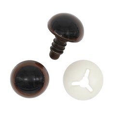 Глазки пластиковые с фиксатором 16мм, 24шт/упак (коричневый) АЙРИС пресс